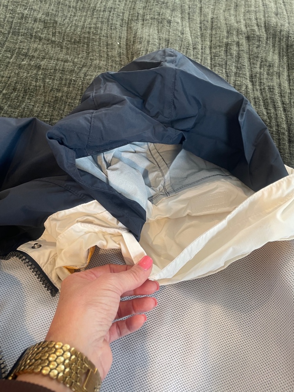 Navy Windbreaker with Cream Trim - Picture 8 of 10